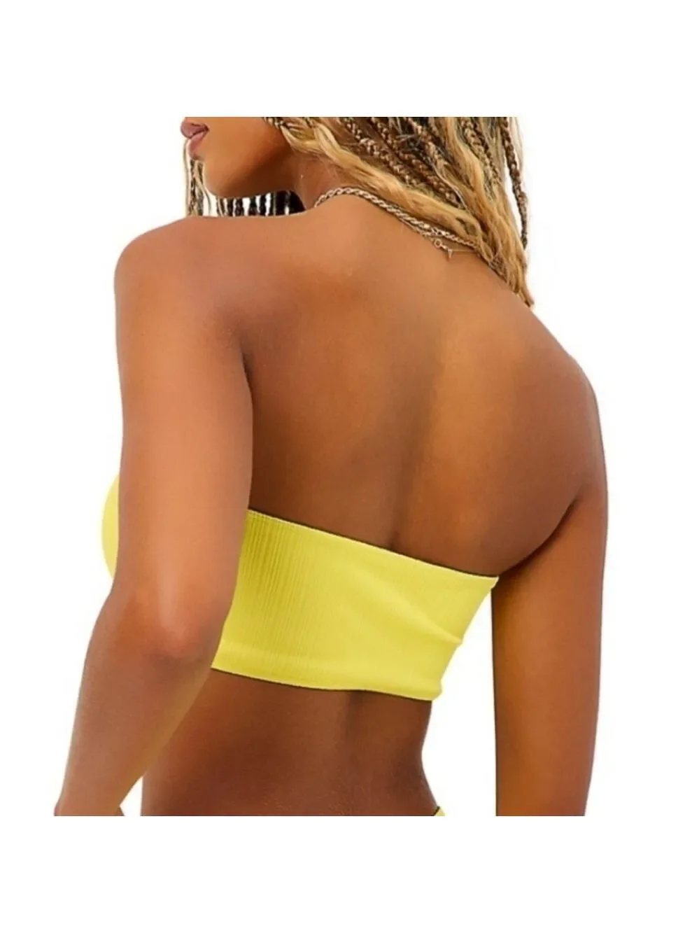 Frankie's Bikinis Bandeau Plissé Bikini Top Medium - New Without Tags